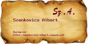 Szenkovics Albert névjegykártya