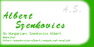 albert szenkovics business card